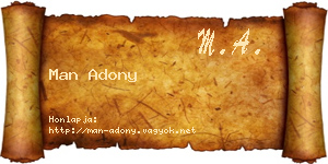 Man Adony névjegykártya
